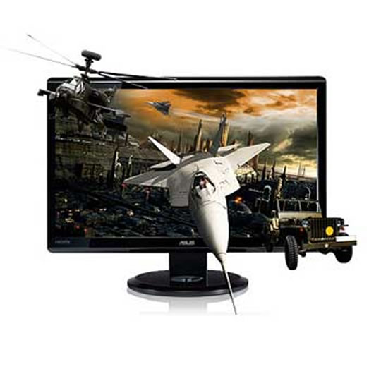 23" ASUS VG236HE, Black 3D Widescreen LCD Monitor, 120Hz, 1920x1080, 100,000:1, 400cd/m², 2ms, VESA : image 1