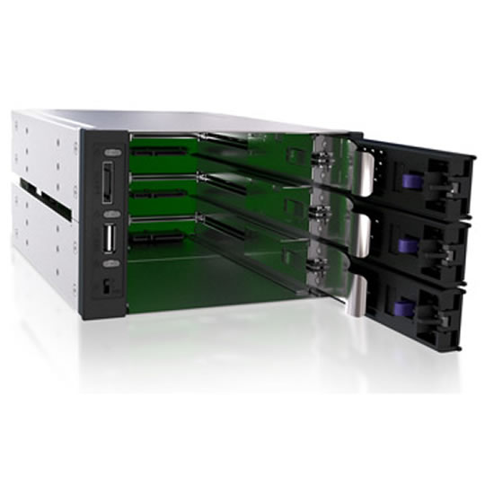 Icy Dock MB973SP-B Hard Drive Enclosure, fits 3x 3.5" SATA HDD, 80mm fan, SATA III Compatable : image 3