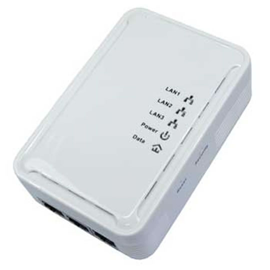 Newlink 200Mbps Powerline Homeplug Adaptor inc 3 Lan Ports with 128-bits Encryption : image 1
