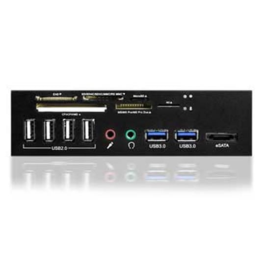 Icy Box IB-863-B 5.25" 6x Slot Card Reader with Audio/Mic, 4x USB 2.0, 1x eSATA, 2x USB 3.0 : image 1