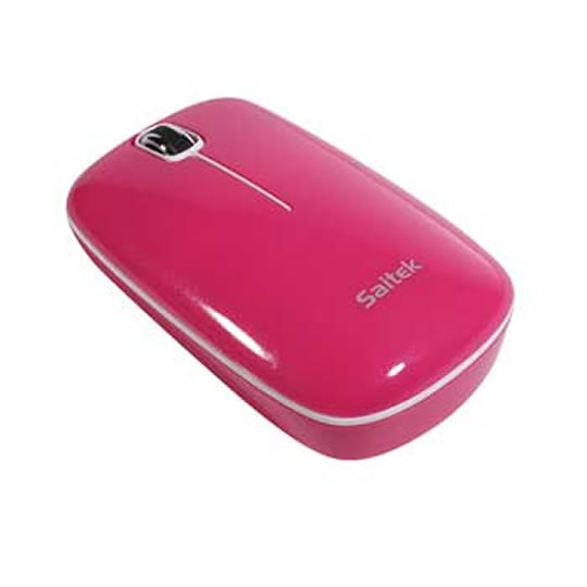 Saitek Flexi Mouse Pink Notebook Optical with Retractable USB Cable 3 Button with Scroll Wheel : image 1