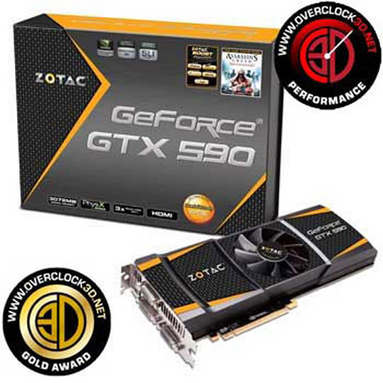 Zotac GeForce GTX 590 NVIDIA Graphics Card - 3GB : image 1