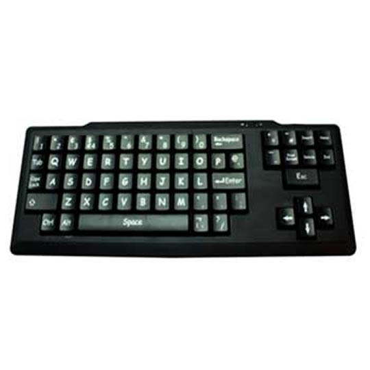 Keyneeds Early Learning (Upper Case)  Black Keyboard, White Text, Black : image 1