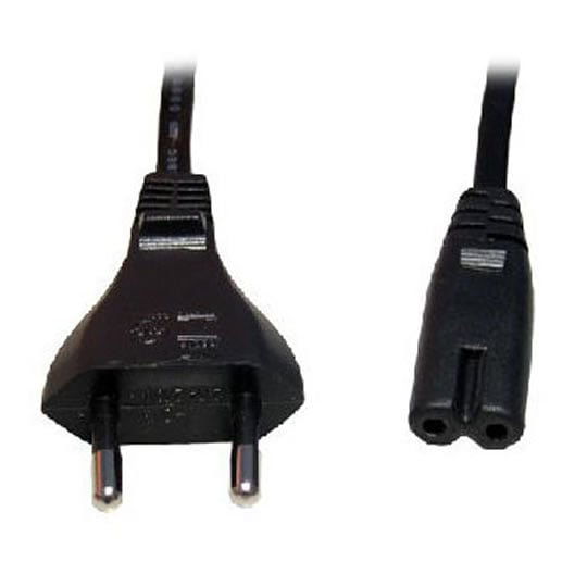 Xclio 2m Mains Lead Plug EURO Plug to Figure 8 (C7) Power Cable - Black