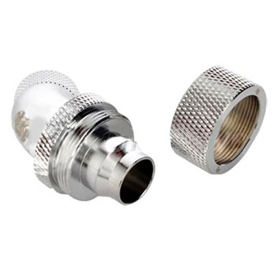 Bitspower BP45R2CPFCC5, G1/4" Silver Shining Dual Rotary 45° Compression Fitting CC5 ID 1/2" OD 3/4" : image 1