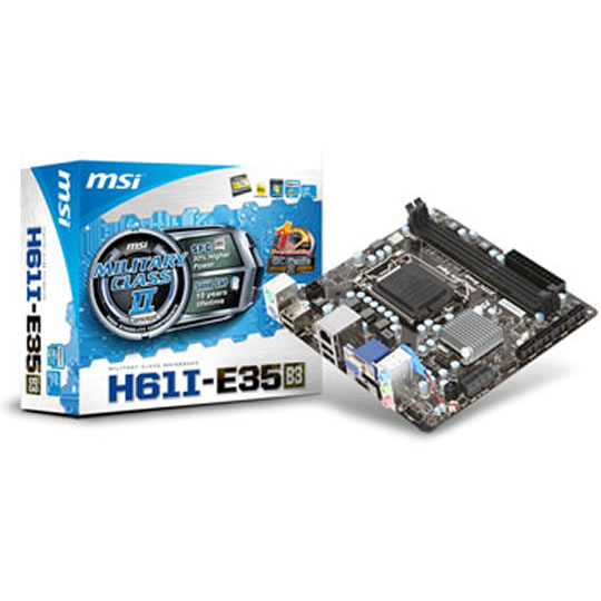 MSI H61I E35 B3 mini ITX Motherboard LN39683 SCAN UK