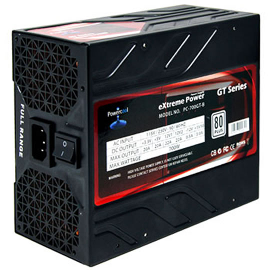 PowerCool 750 Watt GT Series 80+ ATX Power Supply/PSU : image 1