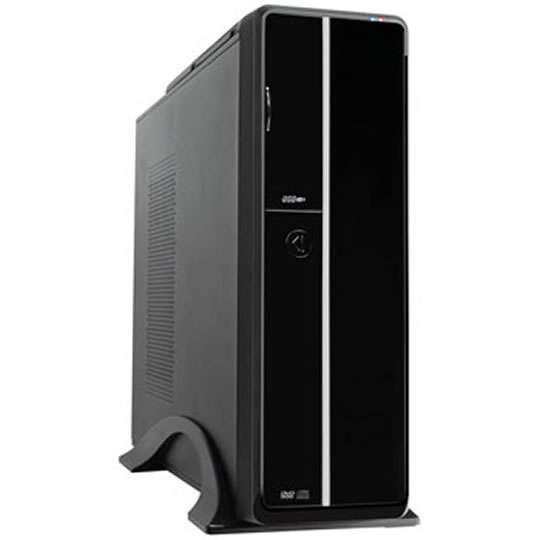 CiT S011B Black Slim Micro ATX Case with All In One Card Reader & 300W PSU Fitted : image 1