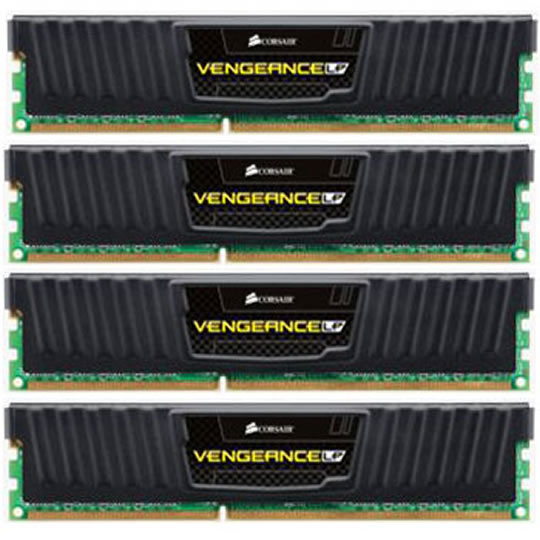 Corsair Memory Vengeance Low Profile Black 16GB DDR3 1600 MHz CAS 9 XMP Quad Channel Desktop : image 1