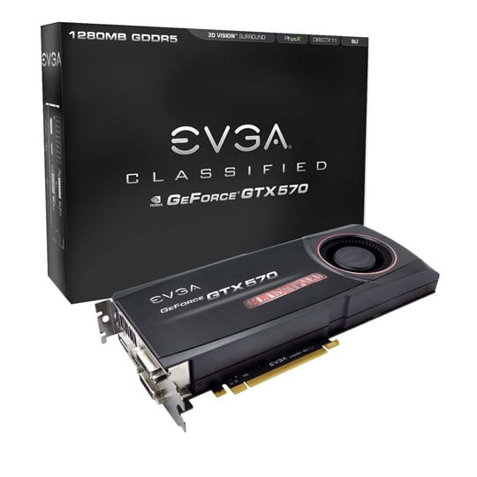 EVGA 1280MB GeForce GTX 570 Classified NVIDIA Graphics Card : image 1