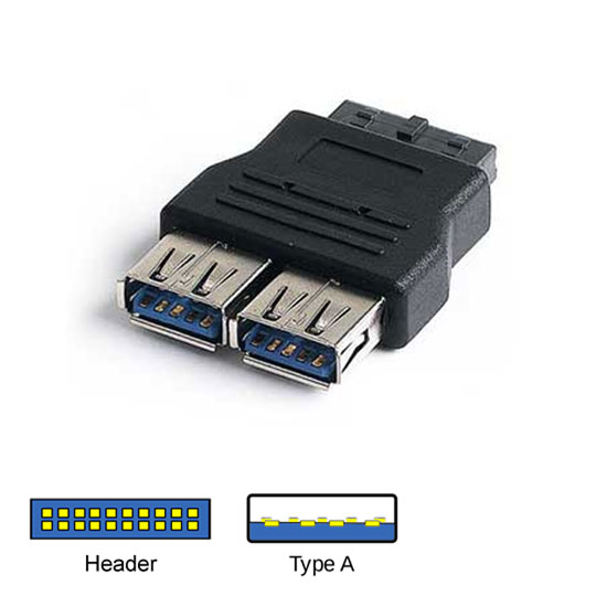 USB 3.0 Type A Header to USB 3.0 20pin Header : image 1