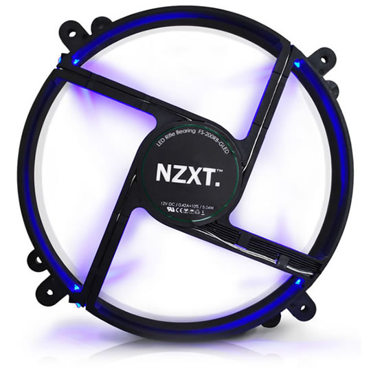NZXT FS-200RB-BLED 11 Blade Rifle Bearing Blue LED 200mm Fan : image 1