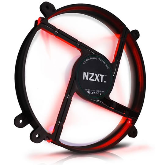 NZXT FS-200RB-RLED 11 Blade Rifle Bearing Red LED 200mm Fan : image 2
