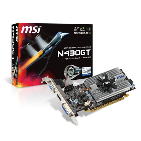 MSI NVIDIA GT 430 Graphics Card - 1GB : image 1