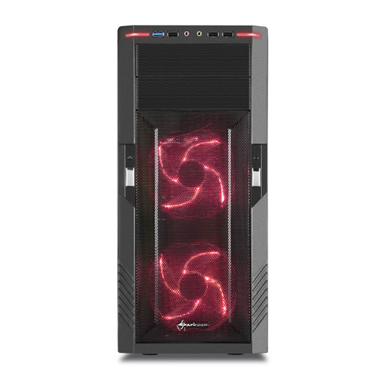 Sharkoon T28 Black Mid Tower Case with Red Interior with Side Window No PSU : image 2