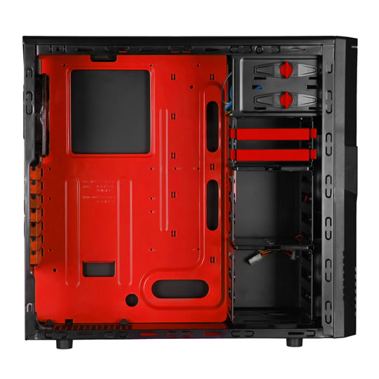 Sharkoon T28 Black Mid Tower Case with Red Interior with Side Window No PSU : image 3