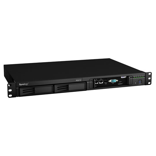 1u NAS server with 2 SATA bays 1.6GHz CPU, 256Mb DDR3, 2x Gbit Lan, 2x USB, 1x eSATA Synology RS212 : image 1