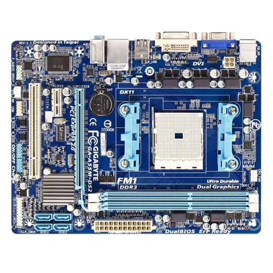 Gigabyte GA-A55M-DS2 AMD A55 Socket FM1 Motherboard : image 1