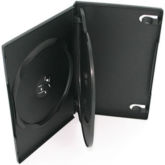 100pcs DVD Triple Media Case Charcoal/Black (Holds Three DVD's/CD's) with Cover Insert : image 1