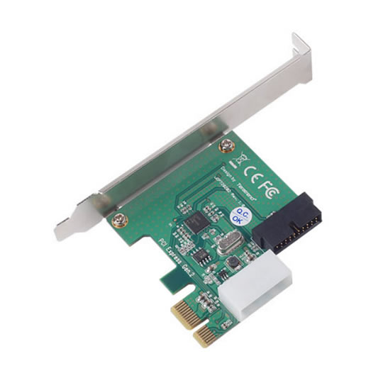 Silverstone Internal PCIe Extension Card USB 3 Black with 3.5" 2 Port I/O Bay : image 2