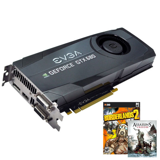 EVGA 2GB GeForce GTX 680 Superclocked+ NVIDIA Graphics Card with Backplate : image 1