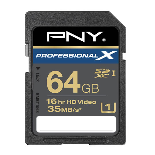 PNY Professional X 64GB SD Memory Card Waterproof Ruggedised : image 1