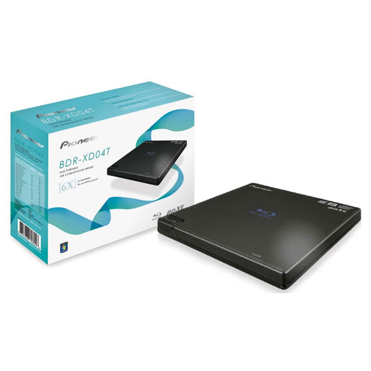 external Blu-ray DVD Writer from Pioneer the BDR-XD04T via USB 2.0 : image 1
