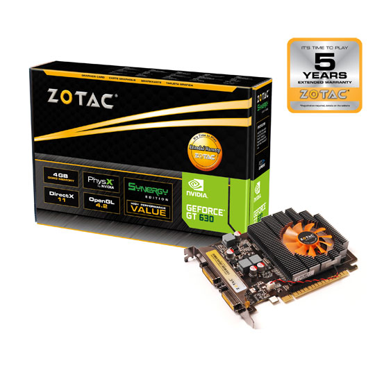 Zotac GeForce GT 630 Synergy Graphics Card - 4GB : image 1