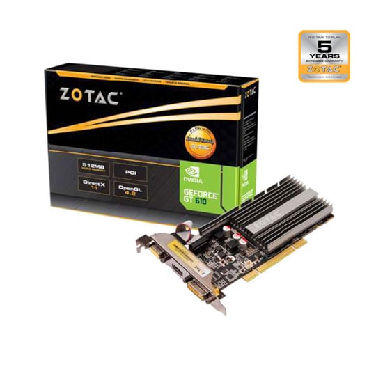 Zotac NVIDIA GT 610 Low Profile Compatible Graphics Card - 512MB : image 1