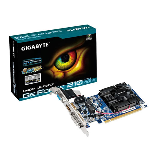 Gigabyte GeForce G 210 GDDR3 Low Profile Compatible NVIDIA Graphics Card - 1GB : image 1