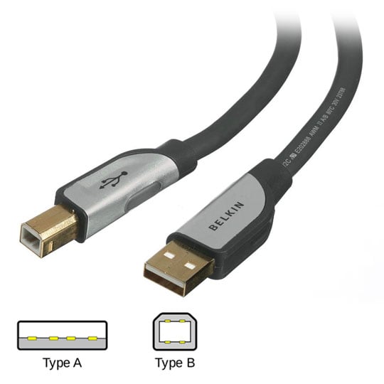 Belkin CU1000vdu06-G USB2 A to B Cable 1.8m Premium Series for printers/hubs