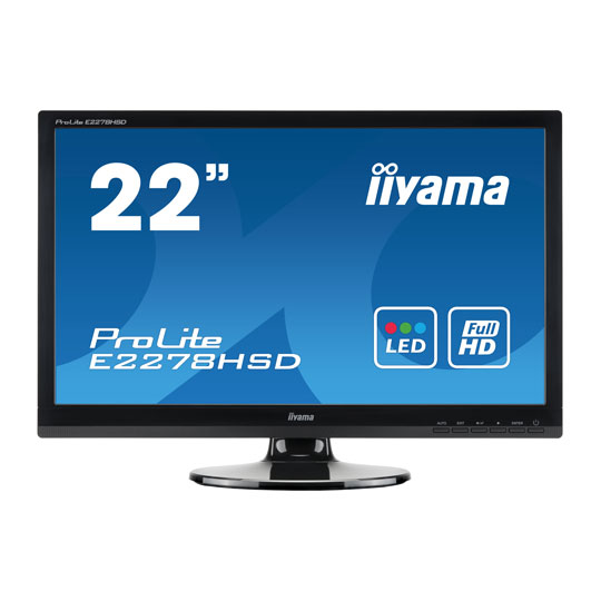 iiyama 22" E2278HSD-GB1 LED Black Monitor DVI/VGA 5ms Speakers : image 2
