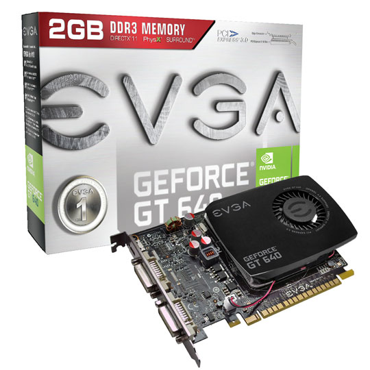 EVGA GT640 NVIDIA SINGLE SLOT GRAPHICS CARD - 2GB : image 1