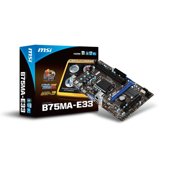 MSI B75MA-E33 Intel B75 Motherboard : image 1