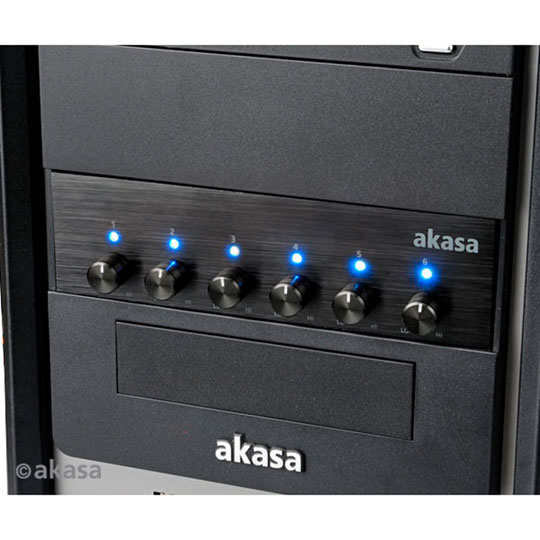 Black Aluminium Fan Controller for 5.25" front bay supporting 6 fans : image 3