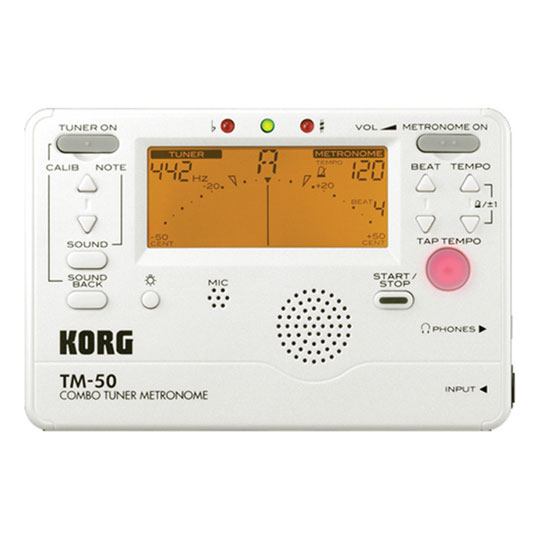 Korg TM-50PW Tuner & Metronome (White) : image 1