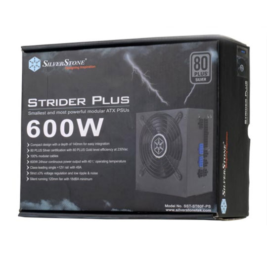Silverstone Strider 600W 8-+ Silver Full Modular Power Supply (PSU) - SST-ST60F-PS : image 2