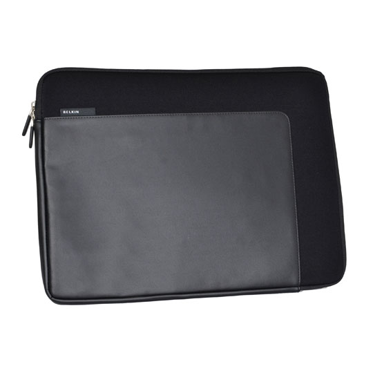 Belkin F8N251EABLK Laptop Sleeve Black Leather/Neoprene Mix for upto 15.6" Laptops : image 1