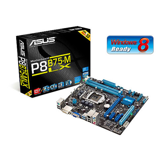 ASUS P8B75-M LX Intel B75 Socket 1155 Motherboard : image 1