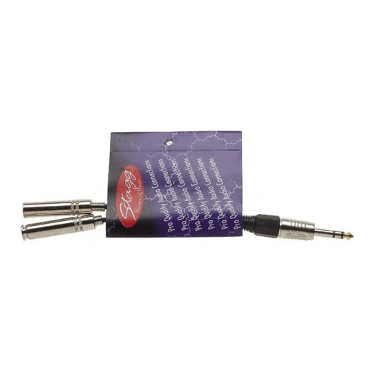 10cm Stagg Jack(M) Stereo to 2xJack(F) Mono Y-Splitter : image 1