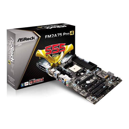 ASRock FM2A75 PRO4 AMD A75 FCH Socket FM2 Motherboard : image 1