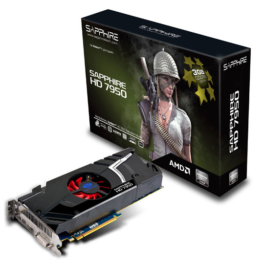 Sapphire Radeon HD 7950 with Boost AMD Graphics Card - 3GB + 3