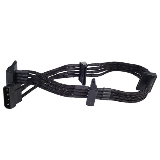 Silverstone 30cm Molex 4-pin to SATA Extension Power Cable - Black : image 1