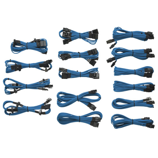 Individually Sleeved PSU DC Cable Kit,Type 3 (Gen 2), for AXi, AX, HX, RM, TXM - BLUE : image 1