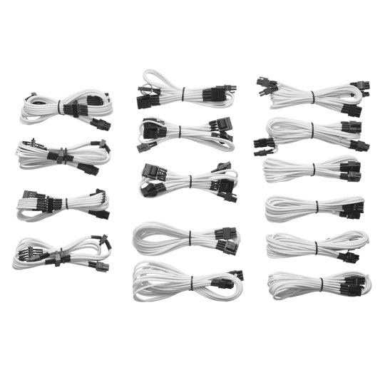 Individually Sleeved PSU DC Cable Kit,Type 3 (Gen 2), for AXi, AX, HX, RM, TXM - WHITE : image 1