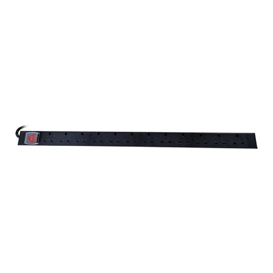 Xclio 12 UK Sockets Rackmount PDU with Surge Protection 3M Cable