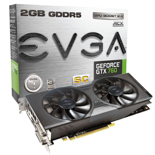 EVGA GeForce GTX 760 Superclocked ACX Nvidia Graphics Card - 2GB : image 1