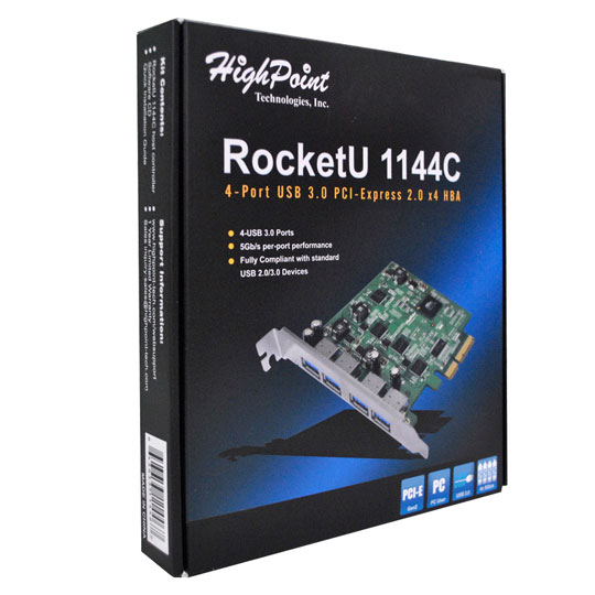 Highpoint RocketU 1144C 4 Port PCI-E 2 USB3 Controller LN52927 ...