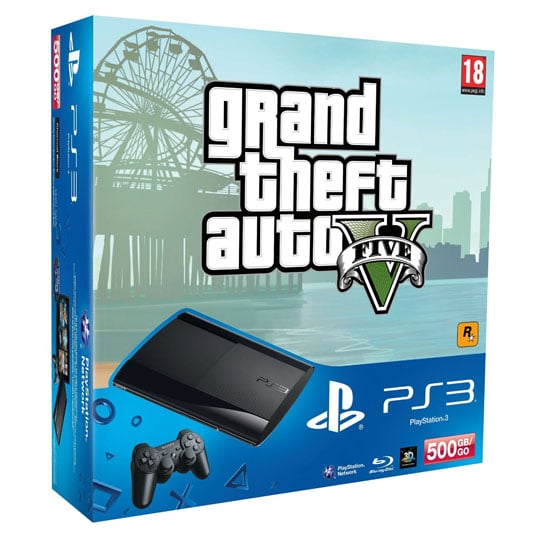Sony PS3 Slim 500GB (4000S) Black Gaming Console with GTAV & The 