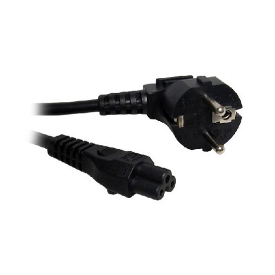 Scan 2m Black Clover Leaf Euro Plug Mains Lead EU Plug (Mickey Mouse) : image 1